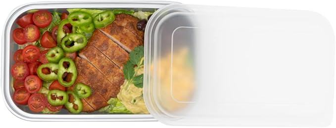 Restaurantware Futura 23.6 Ounce Meal Prep Containers With Lids 100 Microwavable To Go Containers - Inserts Sold Separately Disposable Silver Plastic Food Containers With Lids