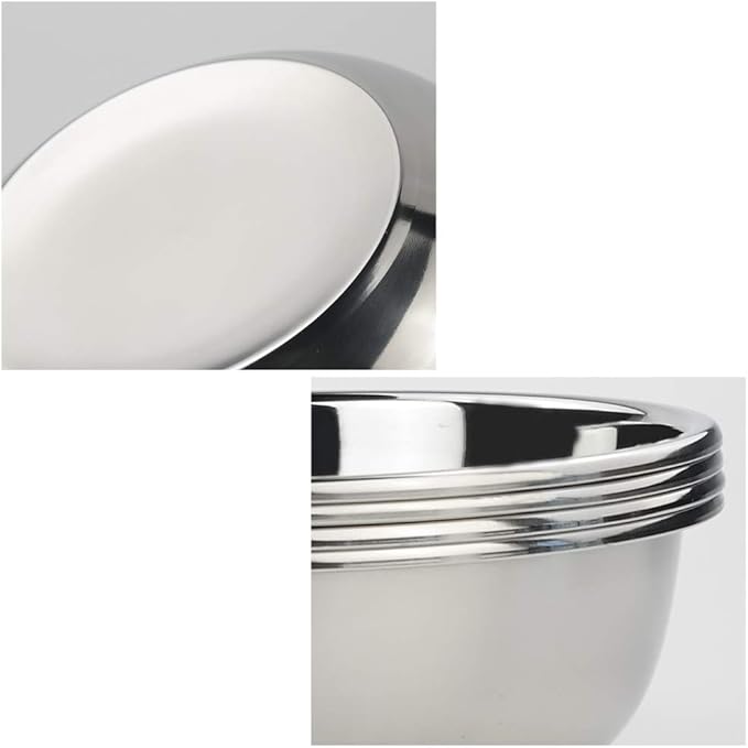 Ggbin 18/10 Stainless Steel Mixing Bowls, Heavy Duty Metal Salad Bowls, 1.5 Quart, Set of 4