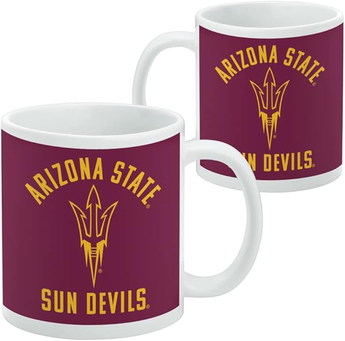 Arizona State University Sun Devils Ceramic Coffee Mug, Novelty Gift Mugs for Coffee, Tea and Hot Drinks, 11oz, White