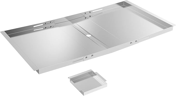 BBQ-PLUS Stainless Steel Universal Grease Tray with Catch Pan Replacement Parts for Dyna Glo, Nexgrill, Expert Grill, Kenmore, BHG and More 4/5 Burner Gas Grills