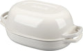 Enameled Cast Iron Oval Dutch Oven Pot with Lid, Dutch Oven for Sourdough Bread Baking, Oval Bread Pan, 7qt, White