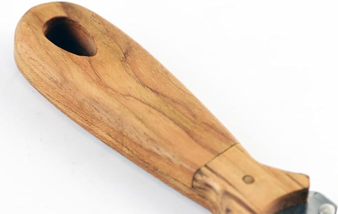 3-in-1 Kitchen Peeler, Scrabber & Grater: a cutting tool with a serrated blade and a Wooden Handle for Vegetable scraping potatoes Carrots and Coconut