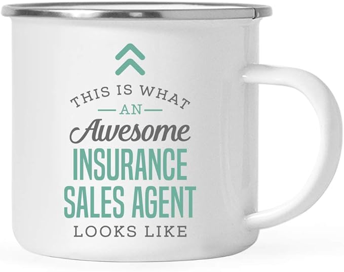 Andaz Press 11oz. Stainless Steel Campfire Coffee Mug Gift, This is What an Awesome Insurance Sales Agent Looks Like, 1-Pack, Birthday Gift Ideas Coworker Him Her, Includes Gift Box