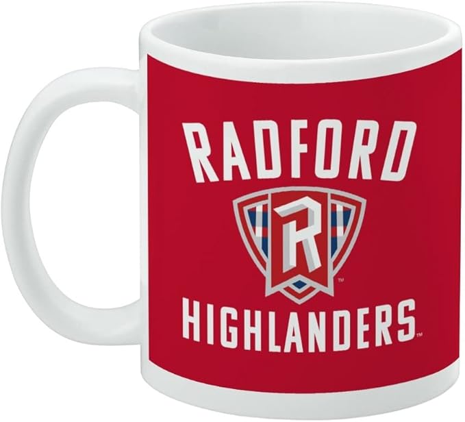 Radford University Highlanders Logo Ceramic Coffee Mug, Novelty Gift Mugs for Coffee, Tea and Hot Drinks, 11oz, White