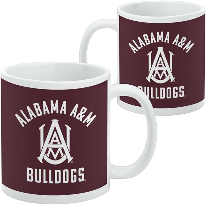 Alabama A&M University Bulldogs Logo Ceramic Coffee Mug, Novelty Gift Mugs for Coffee, Tea and Hot Drinks, 11oz, White
