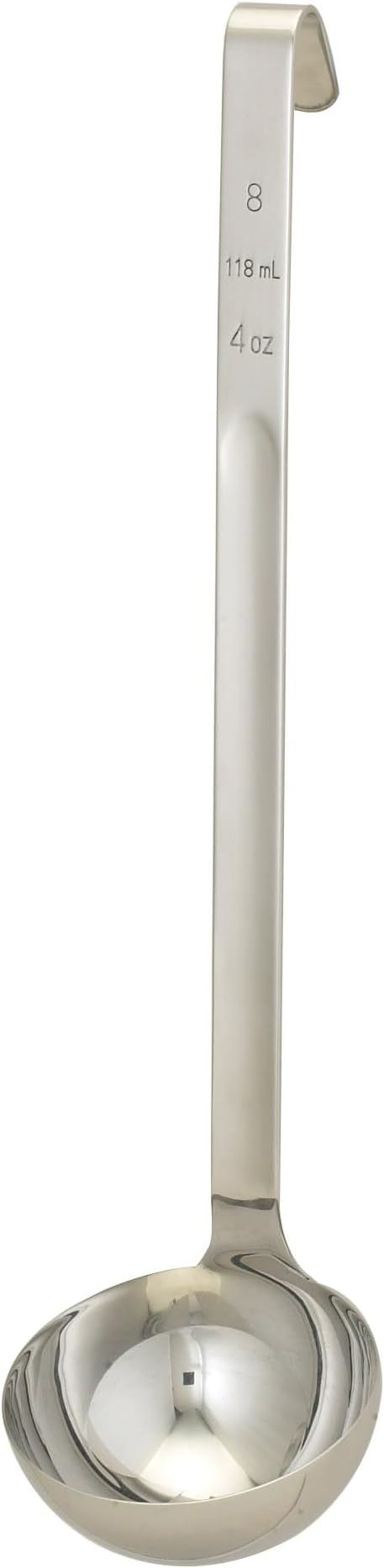 HIC Kitchen Single-Piece Stainless Steel Ladle, 18/8 Stainless Steel, 4-Ounce Capacity