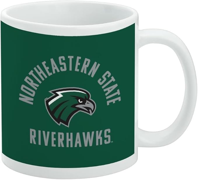 Northeastern State Riverhawks Logo Ceramic Coffee Mug, Novelty Gift Mugs for Coffee, Tea and Hot Drinks, 11oz, White