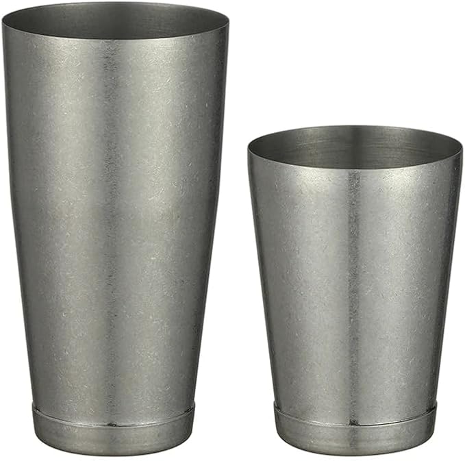 Boston Shaker Set, 28 Oz and 18 Oz Weighted Tins, Matte Black Stainless Steel, Hand Wash (Vintage)