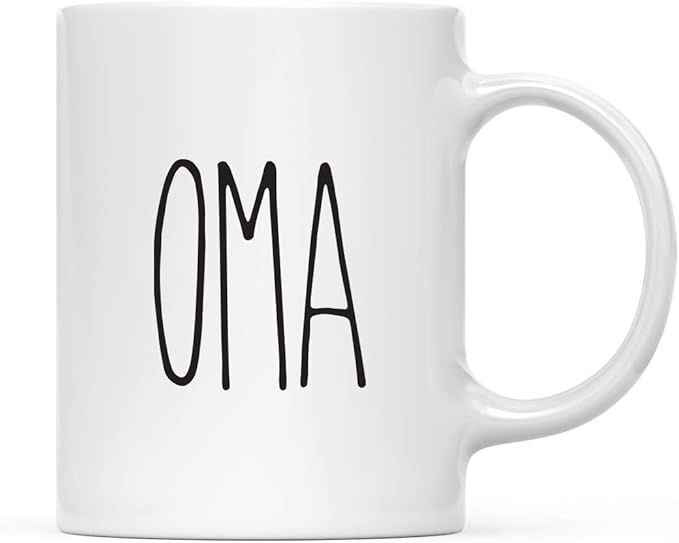 Andaz Press Simple Rustic Farmhouse Kitchen Decor 11oz. Ceramic Coffee Tea Mug Gift, Oma, 1-Pack, Birthday Christmas Gift Ideas for Family, Friends