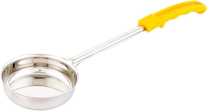 Restaurantware Met Lux 5 Ounce Portion Ladle 1 With Yellow Handle Portion Serving Spoon - Does Not Corrode Dishwashable Stainless Steel Portion Control Serving Utensil Multipurpose