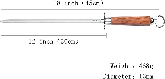 Sharpening Steel 12 inch Professional Honing Rod Knife Sharpener, Fine Lines, High hardness, Knife Honing Steel Knife steel