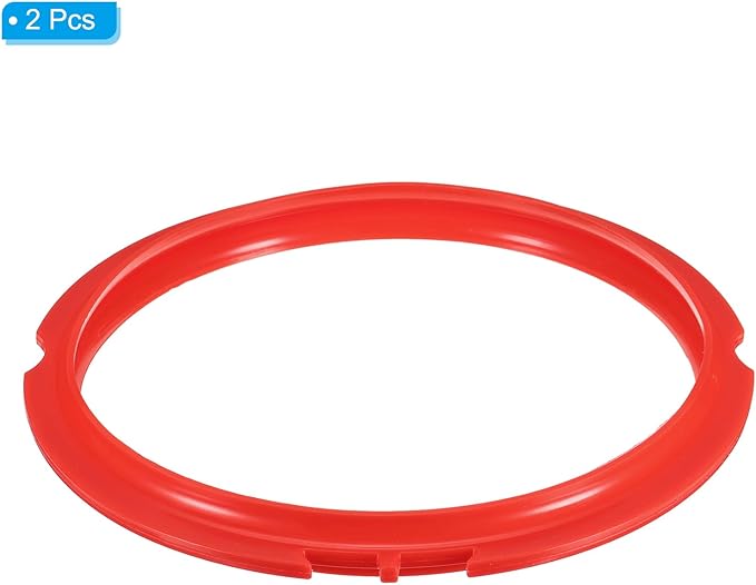 uxcell 2 Pcs Silicone Sealing Ring for Pressure Pot 3QT, Pressure Pot Inner Gasket Seal Rings Pressure Cooker Replacement Parts, Dark Red