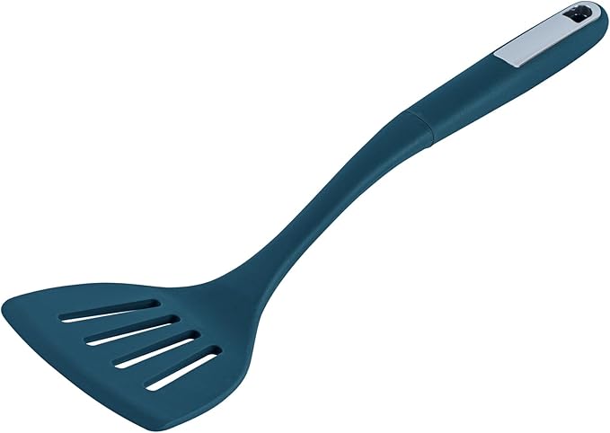 Restaurantware Silicone Utensil Set Pack of 1 Non-Slip Handle 6-Piece Kitchen Tool Set, Heat-Resistant Dishwasher-Friendly Cooking Accessories, Durable Teal Cooking Utensils