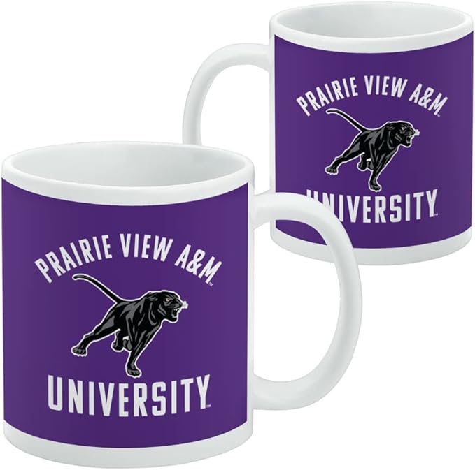 Prairie View A&M Panthers Logo Ceramic Coffee Mug, Novelty Gift Mugs for Coffee, Tea and Hot Drinks, 11oz, White