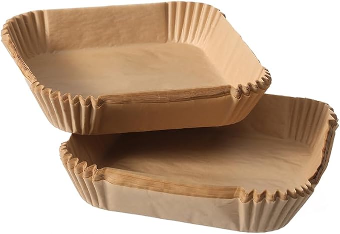 Air Fryer Liners Disposable Square. Virgin Pulp Parchment Paper for 4qt-6qt Air Fryer.Food Grade,Non-stick, Oil-proof & Heat Resistant for Baking,Microwave,Cooking & Deep Fryer Accessories (50)