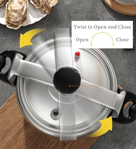 AUNMAS Pressure Cooker, Explosion Proof Can Cooker with Double Bottom Stovetop Pressure Cooker for Gas Stove Induction Cooker (3L)