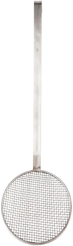 Restaurantware Met Lux 6 Inch Frying Skimmer 1 Corrosion-Resistant Wire Skimmer - Mesh Scoop Long Handle Stainless Steel Deep Fryer Ladle Durable For Catching Food And Releasing Oil