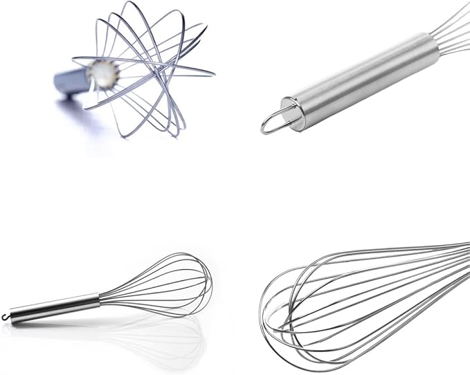 Wire Whisks for Household Purposes Pack of 3 Stainless Steel Handheld Egg Whisk 10-Inch
