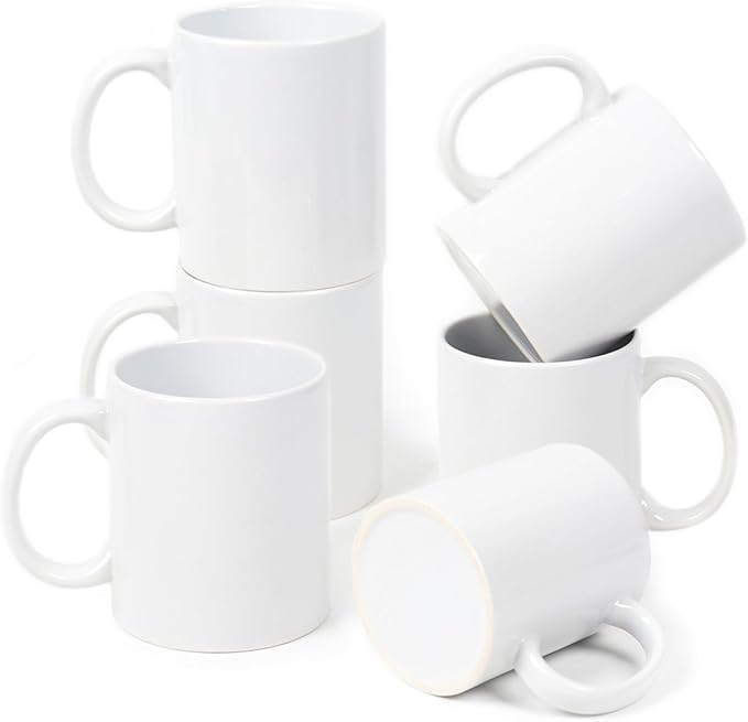 11oz White Ceramic Sublimation Coffee Mug Blank White, Case of 36