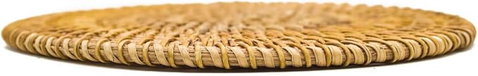 Trivets for Hot Dishes - Woven Rattan Trivets Hot Pads for Dinning Table,Kitchen Heat Resistant Straw Dish Coasters Placemats Pot Holder (Dia. 11.8 Inch 2 Pieces)