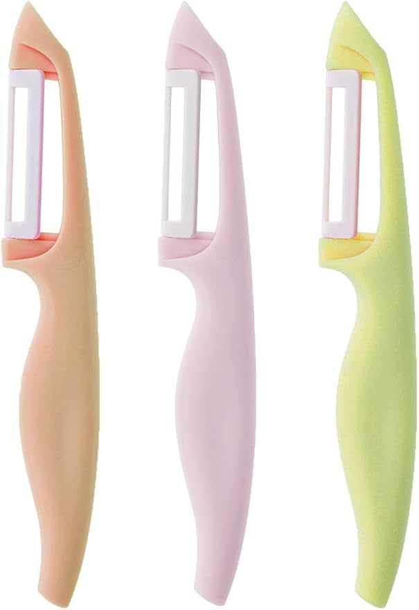 Ceramic Blade Peeler for Vegetables and Fruits - Pack of 3 - Handheld Potato Skin Peeler - Kitchen Utensil Apple Knife Peelers