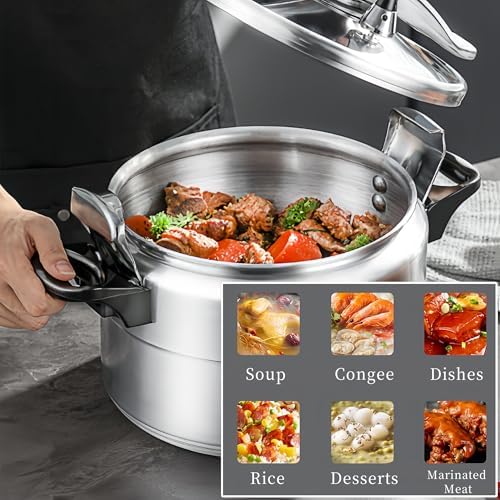 AUNMAS Pressure Cooker, Explosion Proof Can Cooker with Double Bottom Stovetop Pressure Cooker for Gas Stove Induction Cooker (3L)