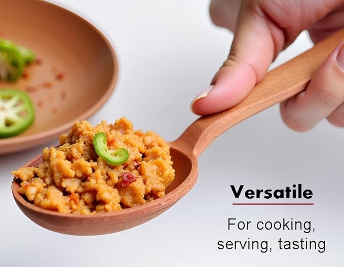 ECOSALL 14" Large Wooden Spoon with a Deep Scoop. Heavy Duty Big Non-Stick Cooking Spoon with a Strong Long Handle for Stirring, Mixing, Canning in Big Pots.