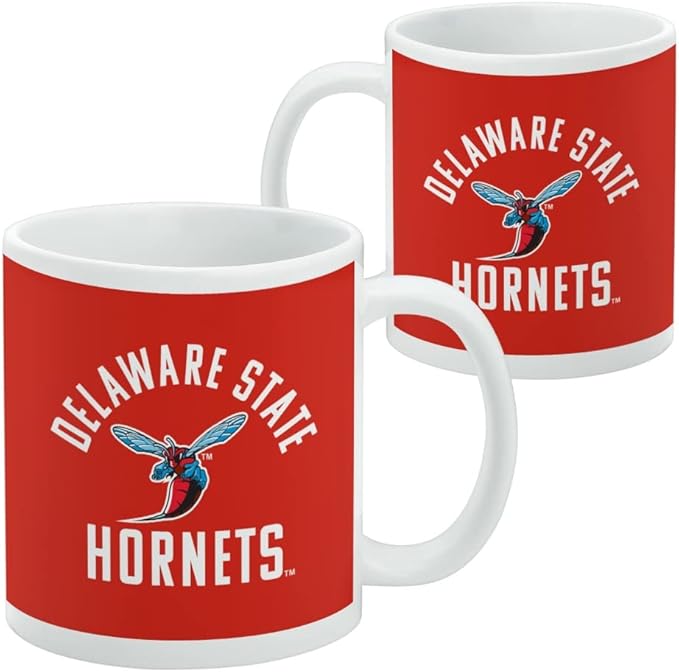 Delaware State University Hornets Logo Ceramic Coffee Mug, Novelty Gift Mugs for Coffee, Tea and Hot Drinks, 11oz, White