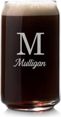 Lifetime Creations Engraved Personalized Monogrammed Beer Can Glass 16 oz - Can Shaped Cup with Initial and Name, Monogram Beer Lover Gift, Dishwasher Safe, Made in USA