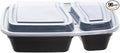 30oz Meal Prep Containers (50-Pack) - Reusable Bento Box Style, 2 Compartments for Portion Control - Leakproof, Microwave & Dishwasher Safe, Perfect for Healthy Lunches