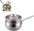 Titanium Hammered Pan with Lid, Thickened Multi-Layer Stock Pot, Titanium Wok Pan, Scratch-Resistant Non Stick Titanium Frying Pans, Even Heating for Cooking,9.44in/Steamer