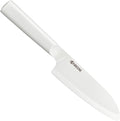 Kyocera INNOVATIONwhite 5.5" Ceramic Santoku Knife - White Z212 Blade with Non-Slip White Handle