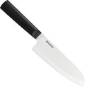Kyocera INNOVATIONwhite 6" Ceramic Santoku Chefs Knife - White Z212 Blade with Non-Slip Black Handle