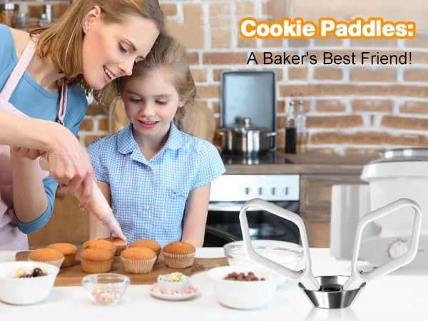 Mixer Cookie Paddles for BOSCH Universal and Universal Plus Stand Mixers Attachments Cake Paddles Replacement Parts (2 Pack)