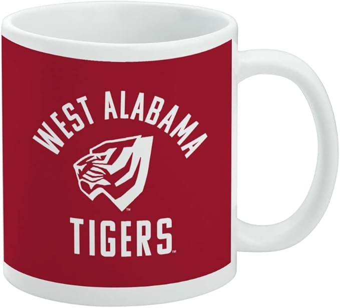 University of West Alabama Tigers Logo Ceramic Coffee Mug, Novelty Gift Mugs for Coffee, Tea and Hot Drinks, 11oz, White