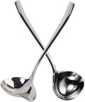 Generic Stainless Steel Small Sauce Ladle, With Pouring Spout Gravy ladle, for Salad dressing and dressings, 7.4Inches 2 Pieces Dishwasher Safe