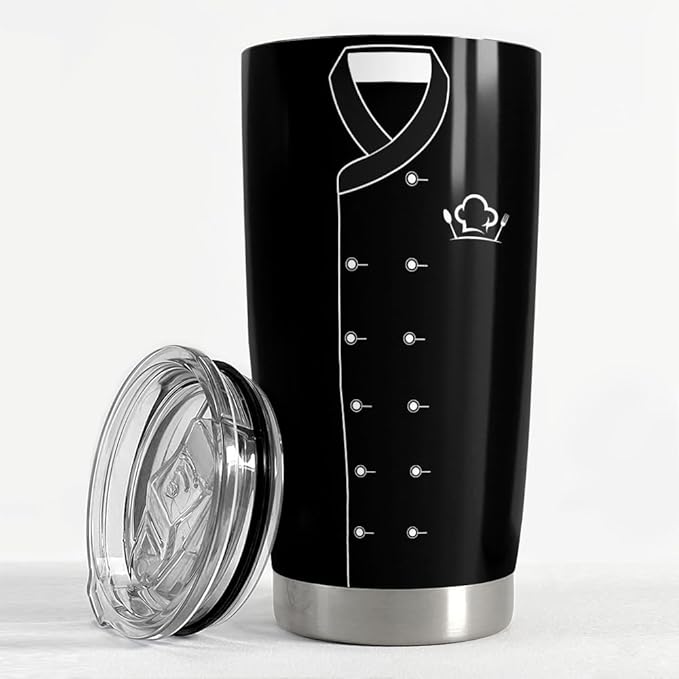 SANDJEST Gifts for Women Men Chef Tumbler 20oz Chef Stainless Steel Insulated Tumblers Coffee Travel Mug Cup Chefs Gifts for Birthday Christmas Cook Lovers Gift