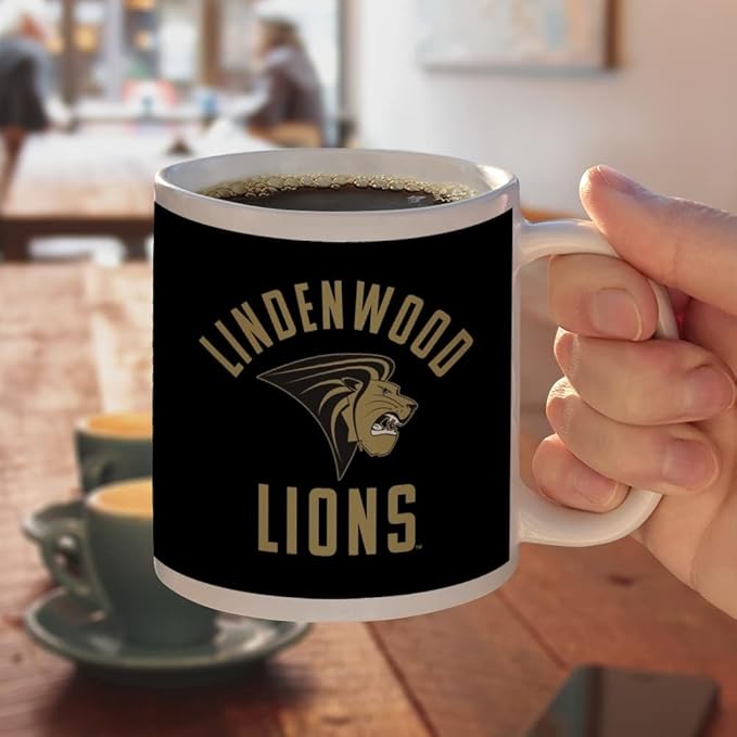 Lindenwood University Lions Logo Ceramic Coffee Mug, Novelty Gift Mugs for Coffee, Tea and Hot Drinks, 11oz, White
