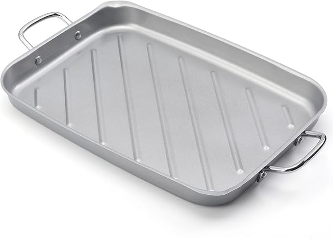 Grill Pan for Outdoor Grill - 11”x15'' Grill Pan BBQ Grill Topper With Handles Grill Trays For Grilling Barbecue Tray