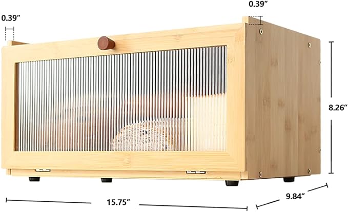 Bamboo Bread Box for Kitchen Counter-Large Capacity Bread Storage Container Farmhouse Bread Box with Window Bread Holder