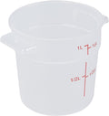 Restaurantware-Met Lux 1 Quart Food Storage Container, 1 Translucent Storage Container - Lids Sold Separately, Red Volume Markers, Dishwashable Container, Side Handles, For Storing Foods