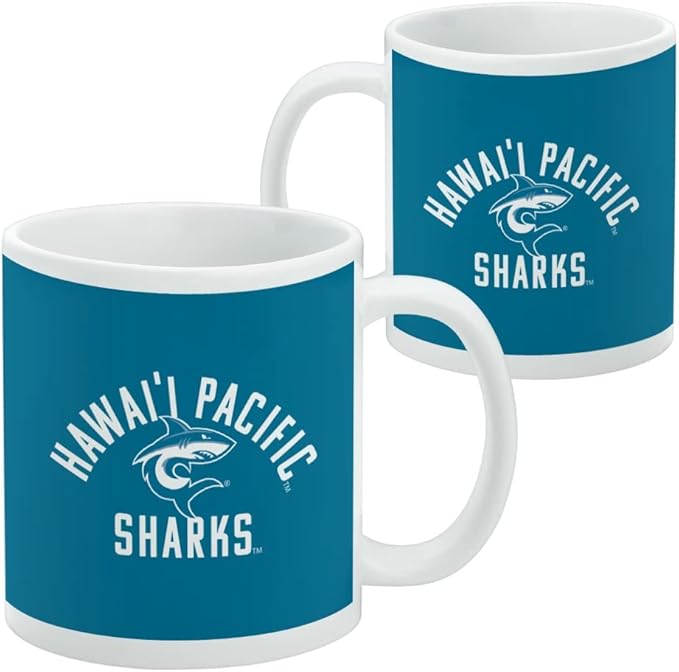 Hawaii Pacific University Shark Logo Ceramic Coffee Mug, Novelty Gift Mugs for Coffee, Tea and Hot Drinks, 11oz, White