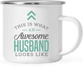 Andaz Press 11oz. Stainless Steel Campfire Coffee Mug, This is What an Awesome Husband Looks Like, 1-Pack, Birthday Gift Ideas for Coworker Him Her, Includes Gift Box