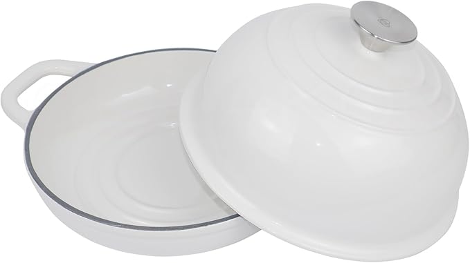 Dutch Oven for Bread Baking Bread Oven for Sourdough Bread Baking, Enameled Cast Iron Dutch Oven Pot with Lid 5 qt Cast Iron Bread Pan, White