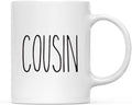 Andaz Press Simple Rustic Farmhouse Kitchen Decor 11oz. Ceramic Coffee Tea Mug Gift, Cousin, 1-Pack, Birthday Christmas Gift Ideas for Family, Friends