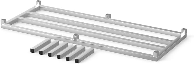 60" Long x 24" Wide | Height: 12" Off The Floor Aluminum Dunnage Rack | Storage in Restaurant, Kitchens and Garages and More!