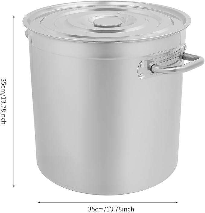 DYNAMI 37Qt Large Cooking Pot with Basket and Lid, Stainless Steel Stock Pot with Strainer,Multipurpose Cookware Soup Turkey Fryer Seafood Boil Pot,for Lobster Crab Shrimp