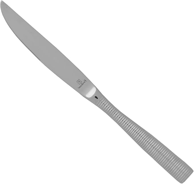 Fortessa Ringo 18/10 Stainless Steel Flatware Solid Handle Steak Knife, Set of 12