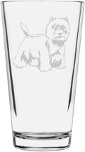West Highland White Terrier Westie Custom Personalized Dog Themed Etched All Purpose 16oz Pint Glass
