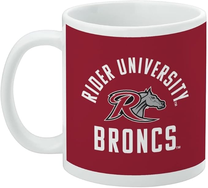 Rider University Broncs Logo Ceramic Coffee Mug, Novelty Gift Mugs for Coffee, Tea and Hot Drinks, 11oz, White
